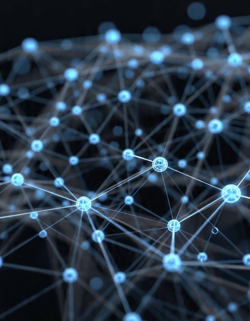 network of connected blockchain nodes